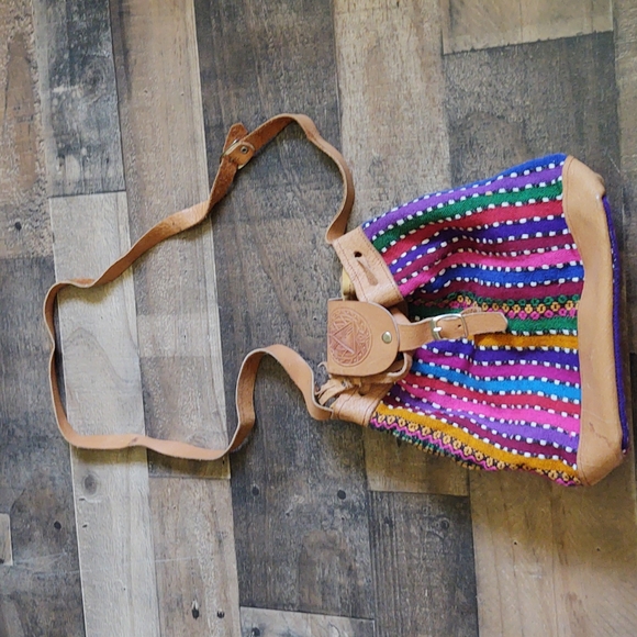 Vintage Boho Festival Gutalmalen Artisan Drawstring embroidered Crossbody Bag - Picture 1 of 13